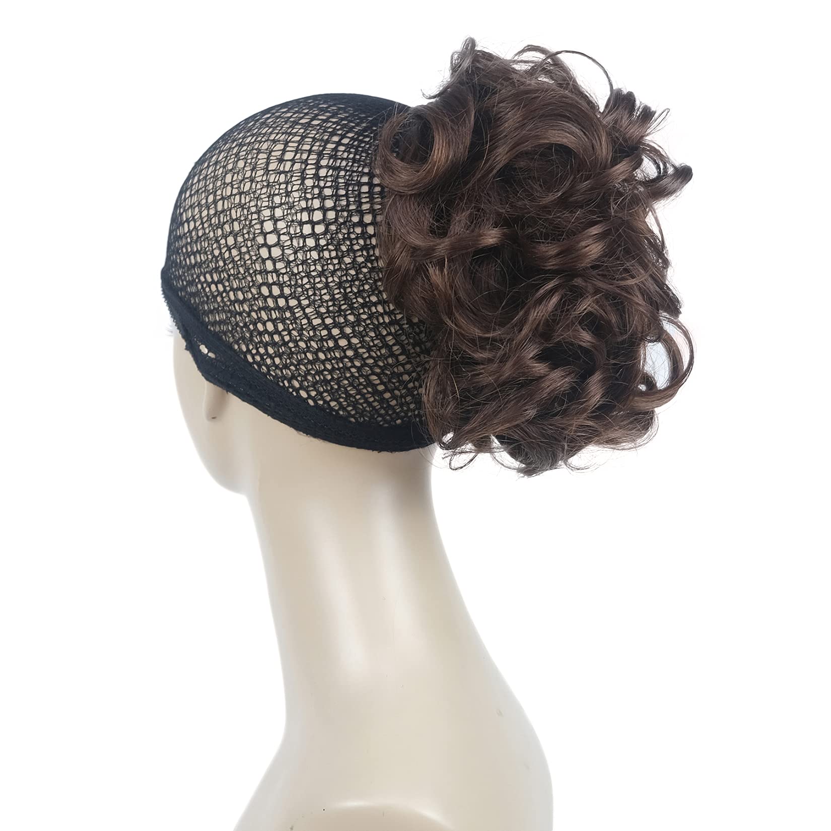 Lydell Short Ponytail Hair Extensions Wavy Curly Synthetic Hairpiece with Jaw Claw (31 Medium Auburn)