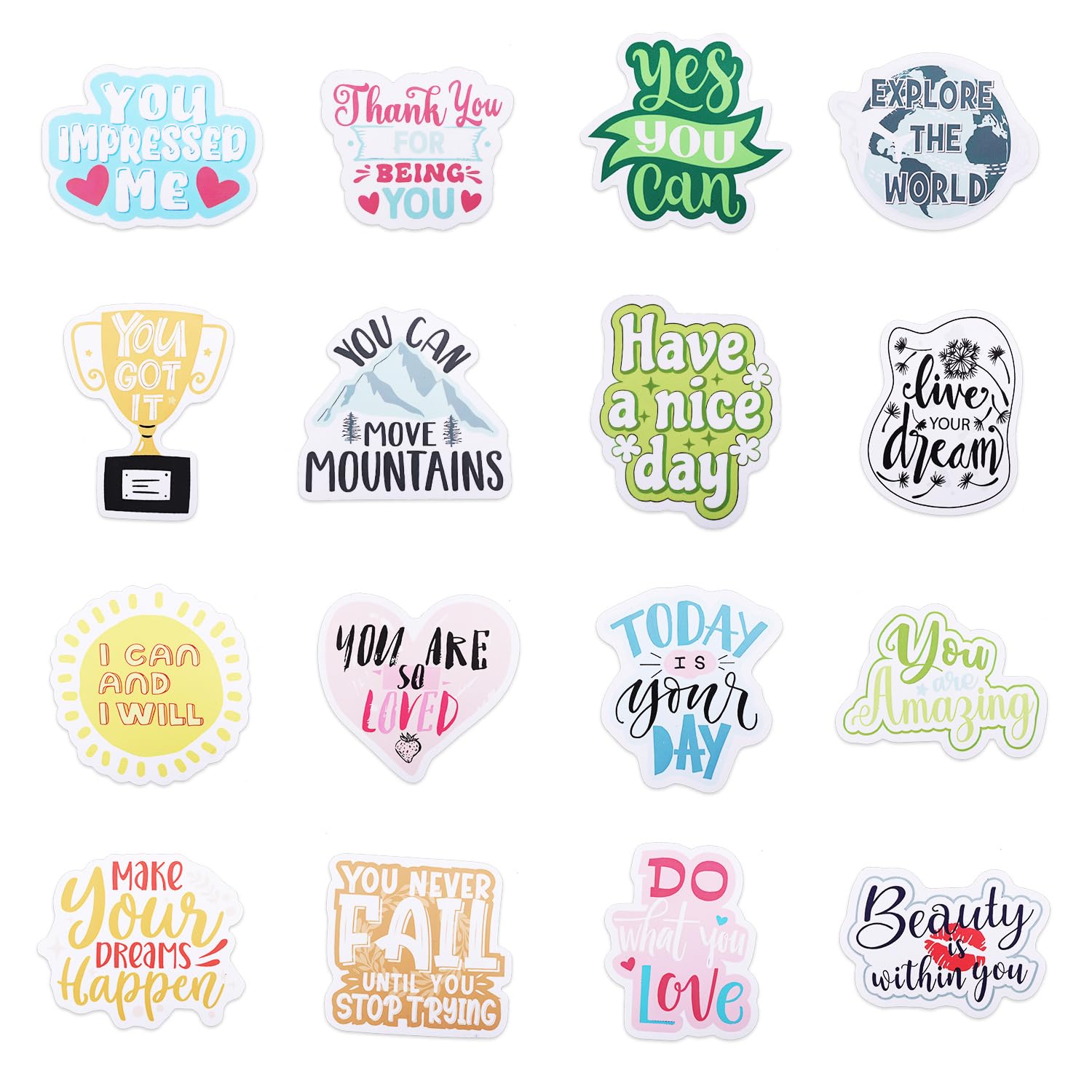 16pcs Inspirational Magnets, Positive Saying Motivational Affirmation Quotes Magnets for Fridge Accessories Mental Health Magnetic for Refrigerator Locker Decorations Kitchen Office School Whiteboard