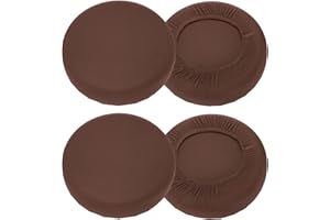 uxcell 4 Pack Stool Covers Round, 16-20 Inch Bar Stool Covers Washable Dustproof Slipcover Seat Cushion with Elastic for Bar Kitchen Living Room Decor, Dark Brown