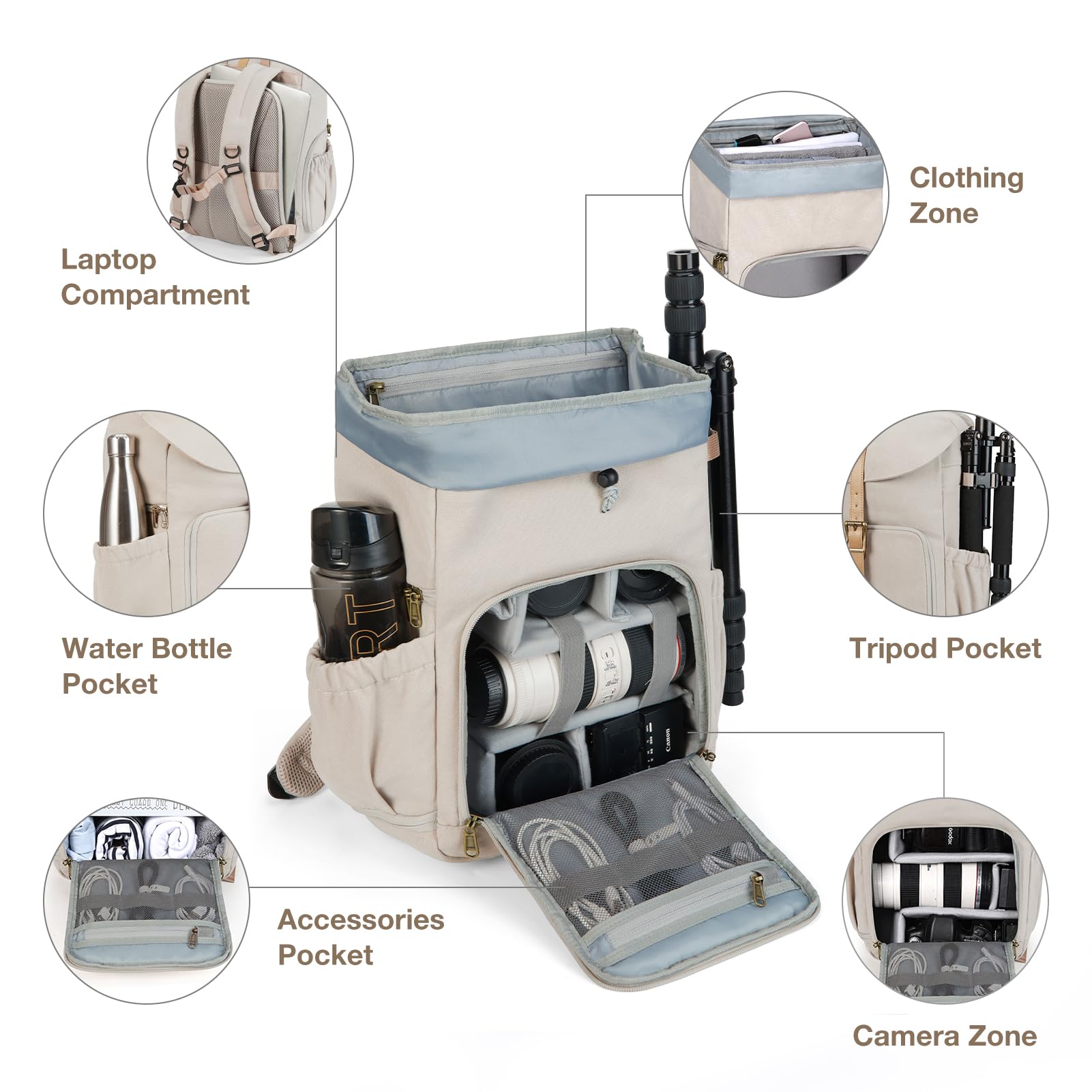 Mua Camera Backpack, DSLR Camera Bag Backpacks for Photographers ...