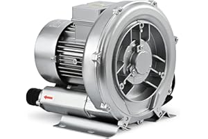 Byjoph 1HP Regenerative Blower, 85CFM 110V 60Hz Single Phase, High-Pressure Vortex Ring Blower, Industrial Vacuum Pump for Air Blowing Or Suction for Sewage Aeration Aquarium Fish Pond, Silver