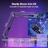 FIFINE Gaming Microphone Kit XLR/USB with Boom Arm RGB Mute Gain AM8T view 5