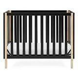 Delta Children Gio Mini Crib with 2.75" Mattress Included, Ebony/Natural