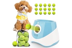 OLenyer Automatic Ball Launcher for Dogs: 2" Mini Tennis Ball Thrower with 3 Distance Settings,Interactive Puppy Pet Ball Indoor Thrower Fetch Machine for Small to Medium Dogs,Blue