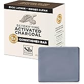 Soapbox Hair Conditioner Bar with Activated Charcoal to Detox & Refresh Dry, Damaged Hair - 2oz Solid Conditioner, Low Plastic, Vegan, Harsh Sulfate & Paraben Free