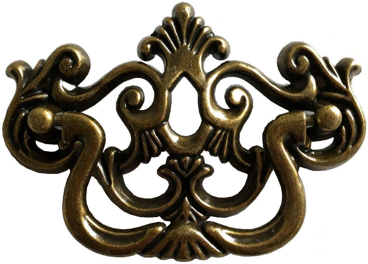 MOODSCUS 3" Bail Drawer Pull Drop Dresser Pull Antique Gold Bronze Swing Drawer Handle Vintage Style