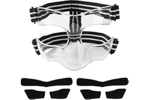 Nose Guard for Broken Nose, 5.9x3.74in White & Black Adjustable Face Shield with Pads Face Guard Sports Training Face Mask No