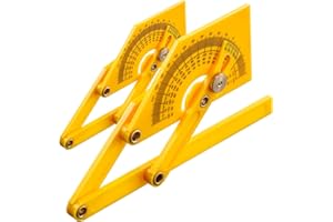 SYFLHYP 2 Pcs Protractor Angle Finders, Adjustable Protractors 0°-180° with Locking Nut(for Exterior, Interior, Bevel Angles), Portable Angle Measurement Tools for Carpenters & Woodworking Hobbyists & DIYer