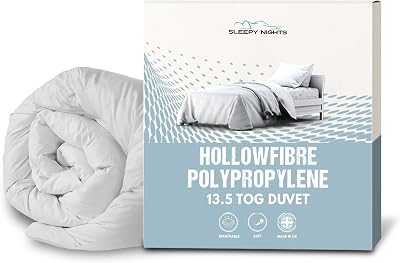 SleepyNights 13.5 Tog Duvet Single UK Made Anti Allergy Hollowfibre 135x200