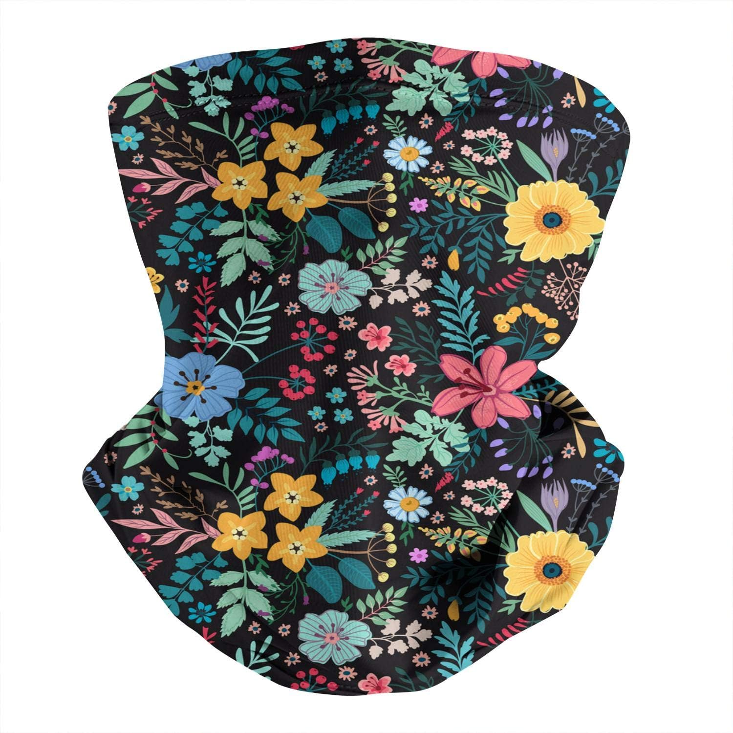 ZLJUN Small Flower Pattern Adult Bandana Neck Gaiter Face Cover Dust-Proof Multi Scarf Head Wrap