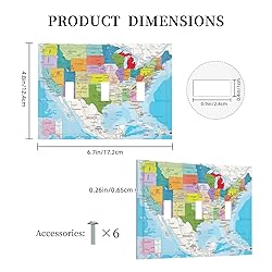 USA Map 3 Gang Triple Toggle Light Switch Wall