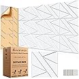 50 Pack Bulk Self-Adhesive Soundproof Wall Panels, 12 x 12 x 0.47 In Sound Proof Foam Panels for Walls, 1.2lb/ft³ High Density, Thicker 0.47in, Acoustic Panels, Duty for Large Walls White