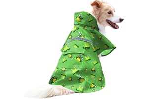 DELIFUR Large Dog Raincoat - Waterproof Dog Rain Poncho Adjustable Double Layer Rain Jacket with Hood for Medium Large Dogs D