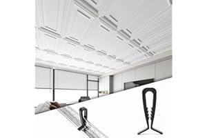 Art3d 100-Pack Hold-Down Clip for Drop Ceiling Tiles, 1.9 x 1 Inch Ceiling Grid Clips for Standard Ceiling Grid System