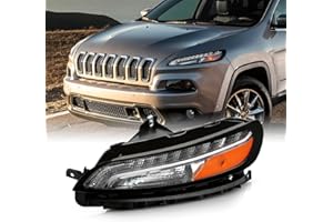 AKKON - Fits 2014-2018 JEEP Cherokee LED DRL [Light Bar] Chrome Bumper Parking Light Turn Signal Driver Left Side Replacement