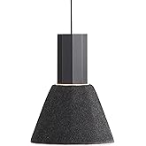 Golden Lighting Faroe 8in Integrated LED Pendant in Flecked Black/Grey Felt