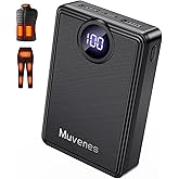 Muvenes Heated Vest Battery Pack, Portable Power Charger 12000mAh 5V/2A Power Bank with LED Display, Compatible with Soleilwear USB Heated Clothing - No for 7.4V DC Heated Devices