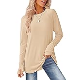 GKBK Womens Long Sleeve Tops Crew Neck T Shirts for Women Tunic Tops with Thumb Holes Fall Outfits for Women 2025