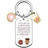 Best Friend Keychain Birthday Present for Women Christmas Gifts for Friends Cookie Keychain Gift for Best Friend Woman Friendship Keychains for Bestie Bff Funny Best White Elephant Christmas Gifts
