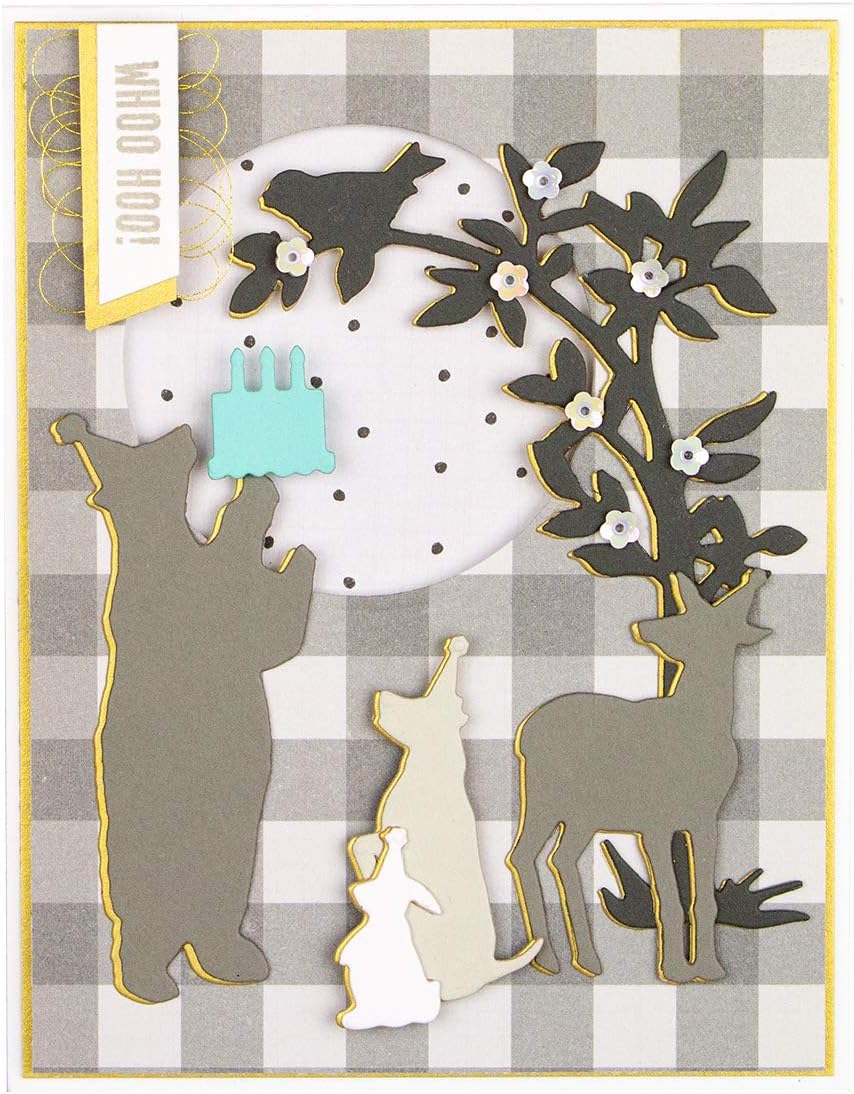 Spellbinders Let’s All Party Etched Die, Copper, Bear: 4 x 8 cm, Bear: 4.00 x 8.00 cm - Image 3