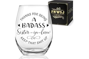 Sister in Law Wine Glass 15oz Stemless - Funny Gift for Birthday, Christmas, Mother’s Day from Soul Sisters | Unique Thank Yo