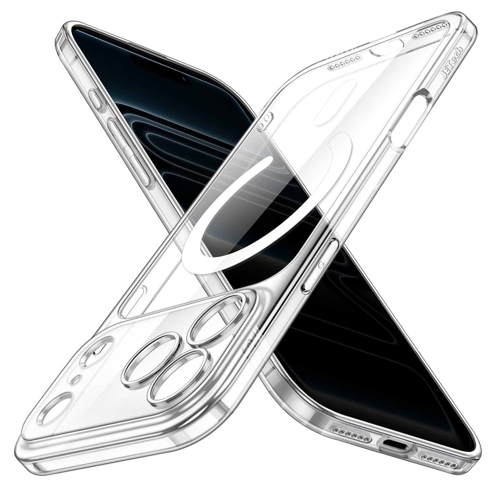 JETech Magnetic Slim Case for iPhone 17 Pro Max 6.9-Inch Compatible with MagSafe, Camera Lens Full Protection, Ultra-Thin Lightweight Clear Minimalist Protective Phone Cover (Clear)