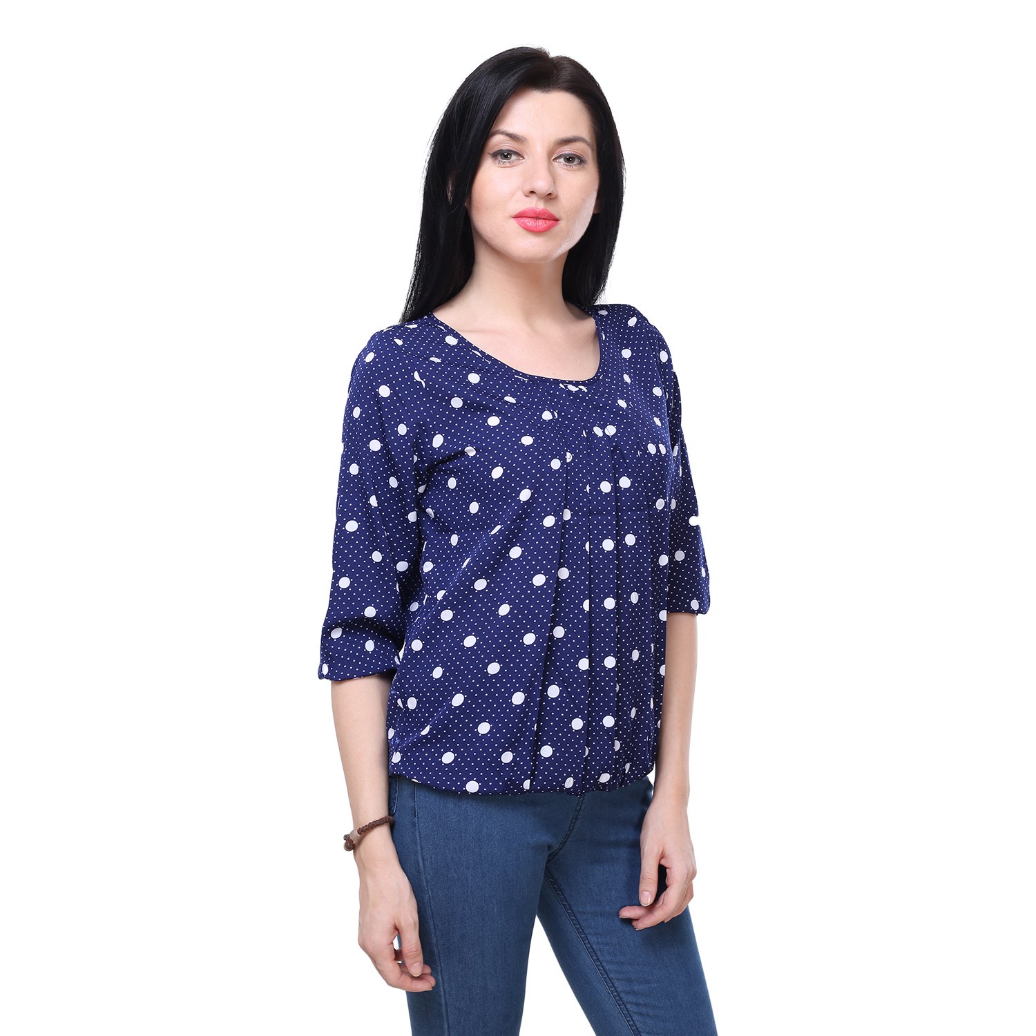 deewa blue polka dots top