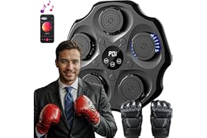 PEMEME Music Boxing Machine, Smart Bluetooth Interactive Wall-Mounted Punching Trainer with Gloves, Home Workout & Agility Training Equipment for Kids and Adults