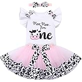 Baby Girl 1st Birthday Outfit Farm Cow Ladybug Romper Tutu Skirt Headband Christmas Bee Cake Smash Photo Shoot Clothes