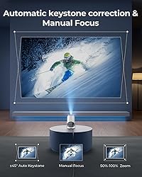 CLOKOWE Mini Projector with WiFi and Bluetooth
