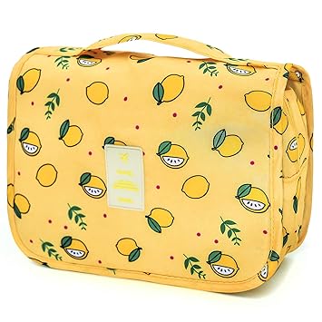 yellow toiletry bag