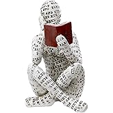 GRAPMKTG Home Decor Pulp Reading Women Thinker Statue Aesthetic Sculpture Room Decor Modern Abstract Decoration on Shelf Tabl