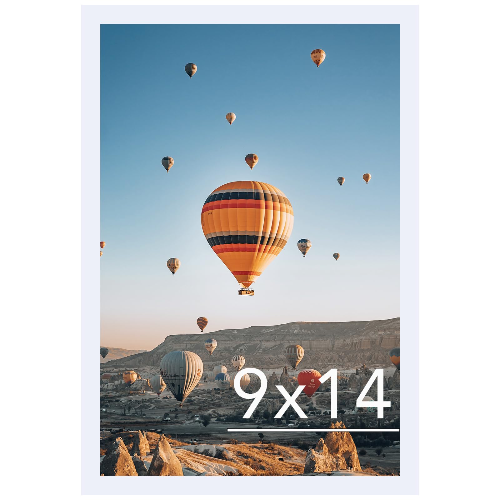 Photo 1 of JCJMY 9x14 Picture Frame White for Wall Hanging, Wall Mounting Horizontally or Vertically, 9 x 14 Wall Gallery Poster Photo Frame with Shatter Resistant Plexiglass, White