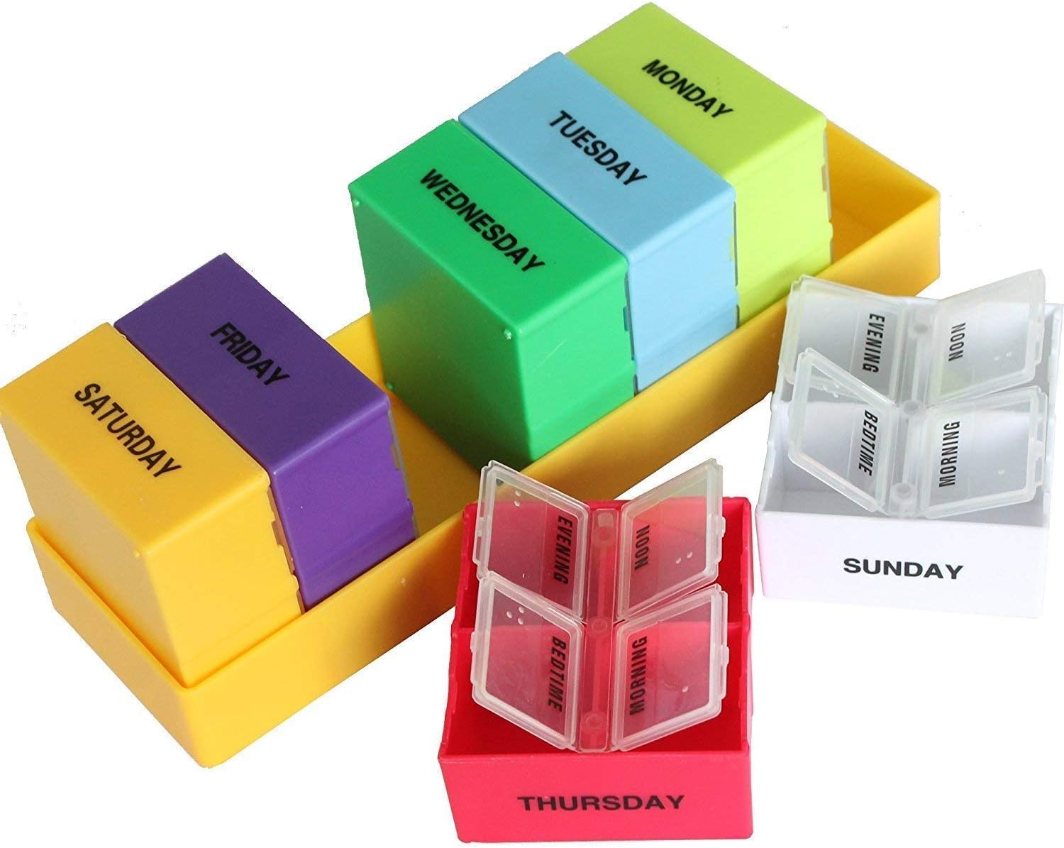Ergode Medicine Storage Case for 7 Days Dispenser Holder Multicolour