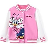 Disney Minnie Mickey Stitch Princess Frozen Elsa Marvel Jacket Lightweight Coat Button up Color Block Sweatshirt 2-14 Years
