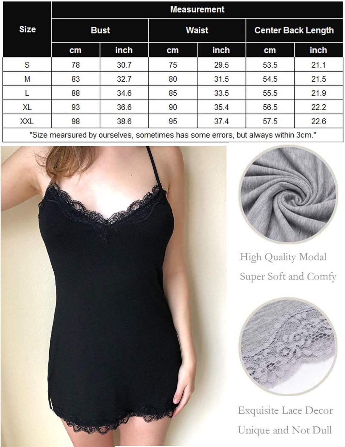 Avidlove Slip Lingerie Sexy Chemise Nightgown Babydoll Soft Sleepwear S-XXL: Clothing
