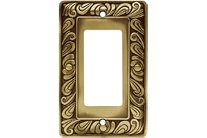 Franklin Brass 64047 Paisley Single Decorator Wall Plate, Tumbled Antique Brass