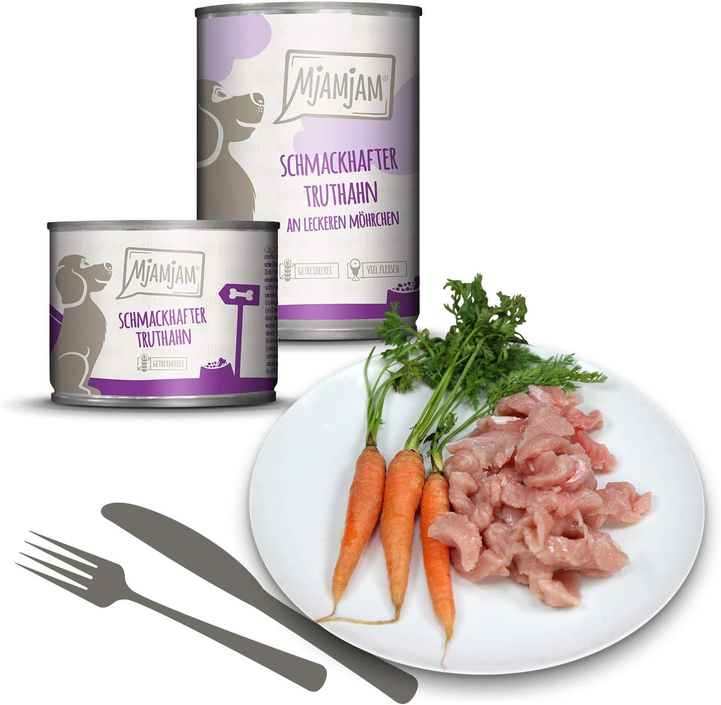 MjAMjAM Wet Dog Food, Delicious Turkey with Tasty Carrots, All Natural, 6 x 800g - Image 3