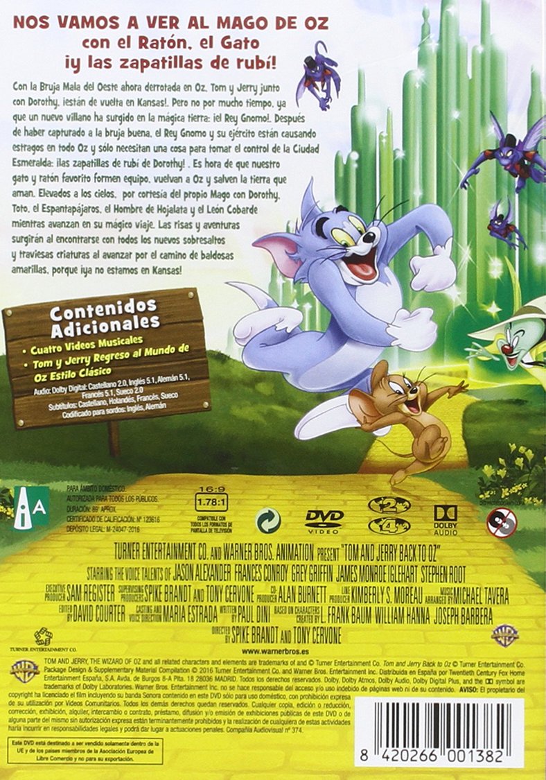 Amazon Com Tom Y Jerry Regreso Al Mundo De Oz Tom And Jerry Back To Oz Non Usa Format Pal Import Spain Movies Tv