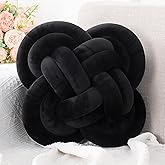 Xiashrk Knot Pillow, Decorative Throw Pillows with Soft Plush for Couch, 12" Knotted Pillows Black Dorm Room Decor Knot Pillow Ball Decorative Cushion for Bed Living Room