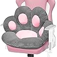 ELFJOY Comfy Chair Cushion Plush Cat Paw Cushion Kawaii Home Decor Cat Pillow for Office and Computer Gaming Chair (70 * 60cm, Grey)