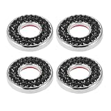 X AUTOHAUX 4pcs Black Bling Inner Car Door Lock Stickers Pull Rod Bolt Covers Door Lock Decoration Accessories for Mercedes Benz E C Class GLC 2015-2019