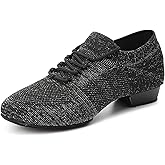 YKXLM Women Standard Practice Social Dance Sneaker Beginner Dance Practice Shoes for Women Low Heel Ballroom