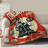 Movie Blanket Gifts for Women Men Girls Boys Vintage Cinema Theater Film Player Print Presents for Kids Adults Teen Birthday Christmas Decor Bedroom Living Room Couch Sofa Soft Flannel Throw 60"x50"