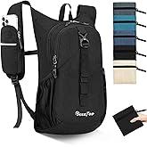 Seektop 15L Small Hiking Backpack for Women Men, Lightweight Hiking Packable Daypack with Phone Pocket for Travel Camping (Black, 15L)