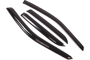 Tuningpros WD2-029 Dark Smoke 4 Pcs Set Window Visor (Outside Mount) Deflector Rain Guard Compatible with 2004-2009 Cadillac SRX