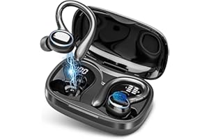CATITRU Wireless Earbuds Bluetooth Headphones Sport, Bluetooth Earbuds Stereo Ear Buds, Noise Cancelling Mic, IP7 Waterproof Headset for Workout/Running,Black