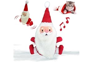 MAILCAT Cat Toys Intelligent Flapping Santa Clause, Interactive Christmas Cat Toys for Indoor Cats Chase Exercise, Suitable for Cat Teaser Stick, Music Melody, 3 Modes, Rechargeable
