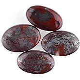 ColouredRocks (4pcs. IRON JASPILLITE, Oval Shape, Natural Cabochon Crystals, Loose Gemstone, Wholesale Polished Supply, Jewelry Making, DIY Craft, Gem Collection (25mm+ free size)