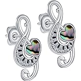 Daixiya Music Note Earrings 925 Sterling Silver Piano Musical Notes Earrings Music Jewelry Gifts for Women